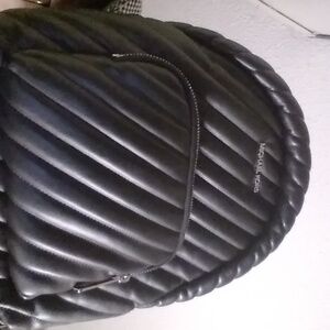 MK black leather backpack